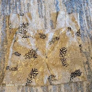New Directions Size 12, Beige and Black Patterned Pants